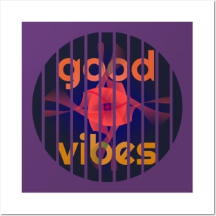 "Good Vibes" - Retro Disco Beach Party Design Posters and Art